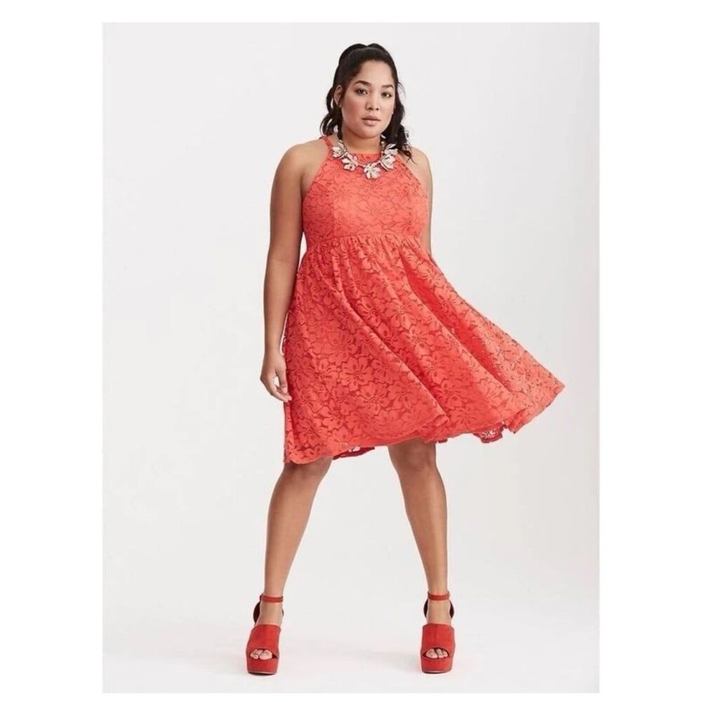 Torrid size 16 1x hot pink lace dress